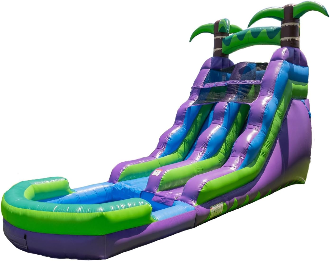 Commercial Grade Inflatable Water Slide Bounce House With Pool, Blower, 24.5 ft x 9 ft x 16 ft – Purple/Green