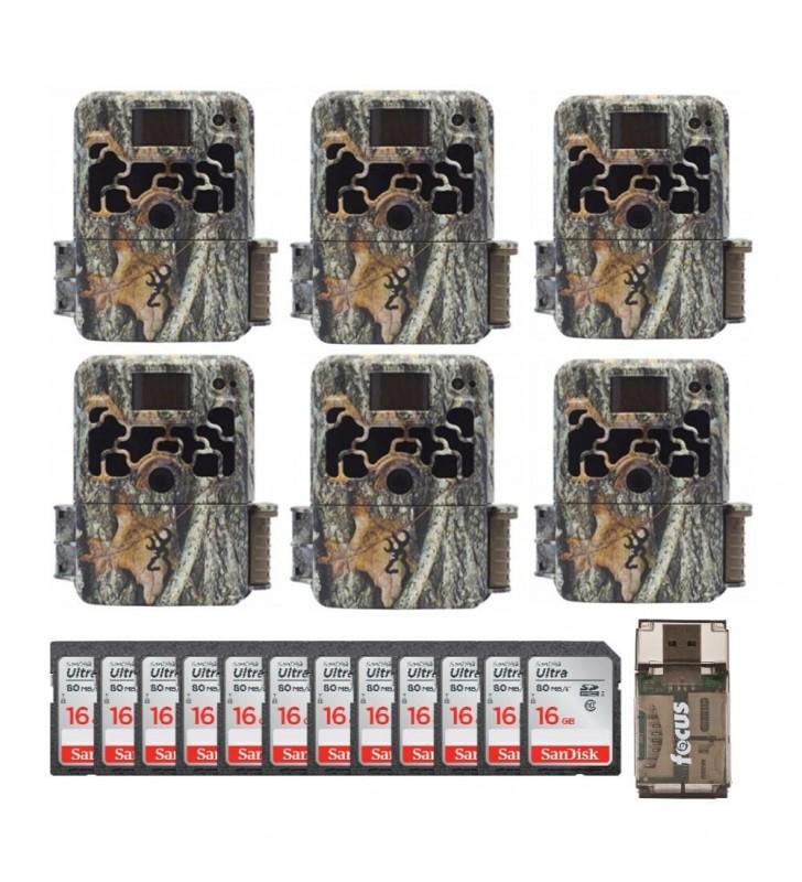 Browning Trail Cameras Dark Ops Extreme 16MP Trail Camera 6-Pack With 12 16GB SD Cards And USB 2.0 Card Reader – Dark Ops Extreme