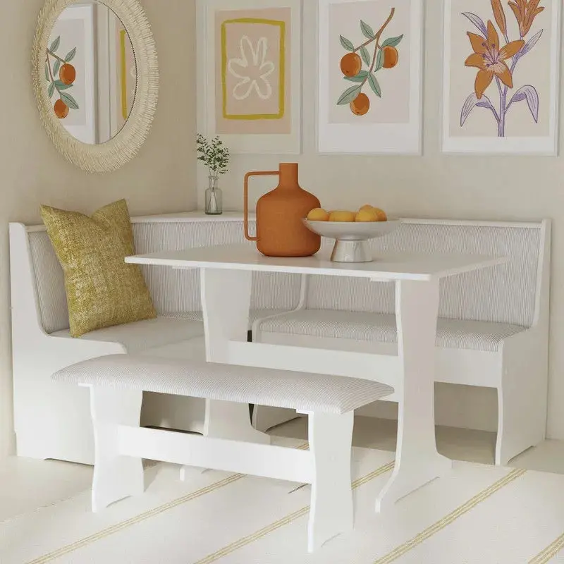 Farmhouse-Style Nook Dining Set With Storage – Sedley