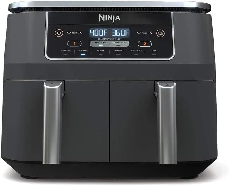 Ninja Foodi 10 QT 6-in-1 DualZone Smart XL Air Fryer, 2 Independent 5 QT Baskets, Grey – DZ550