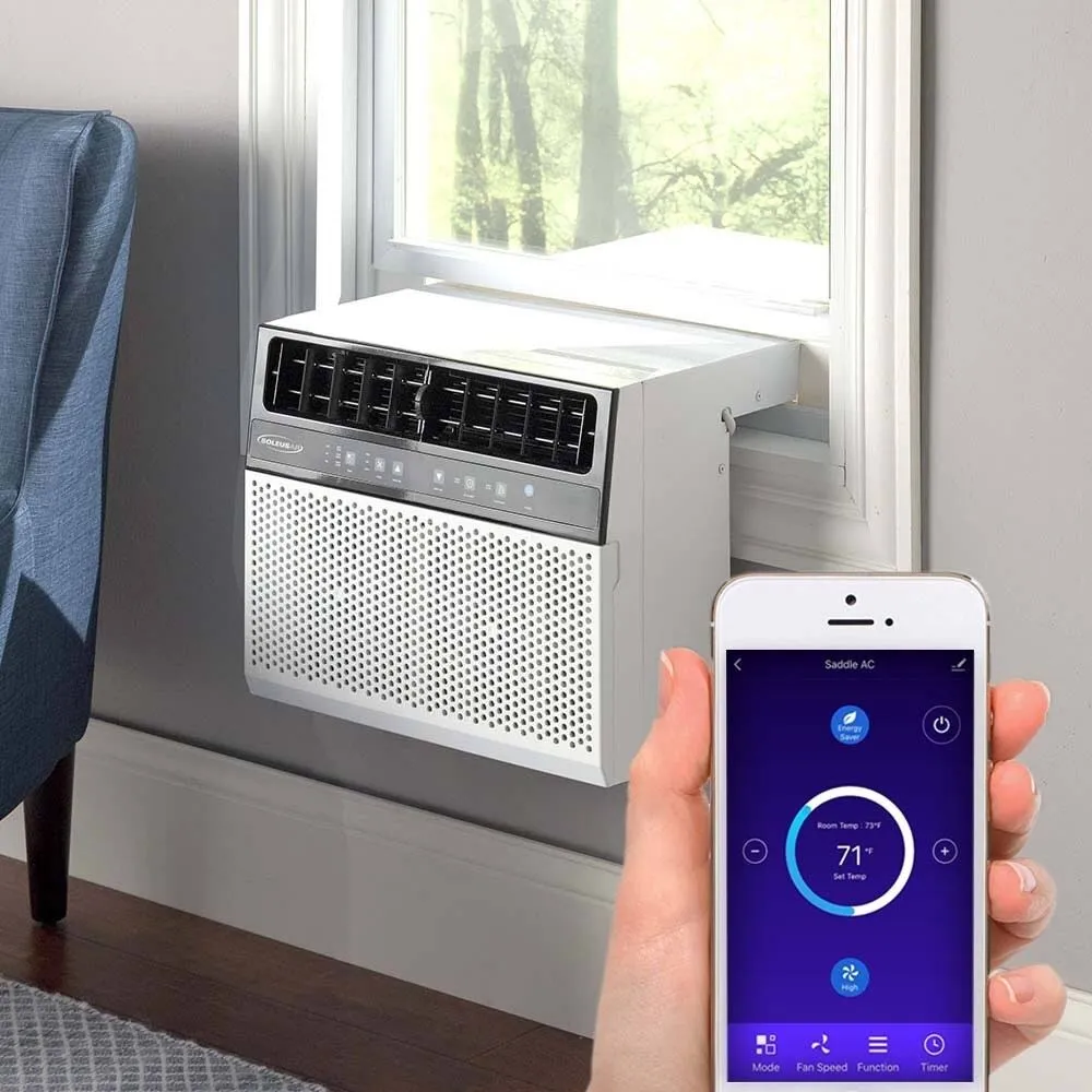 Soleus Air Hybrid Saddle Window Air Conditioner With WiFi, 8,000 BTU, White