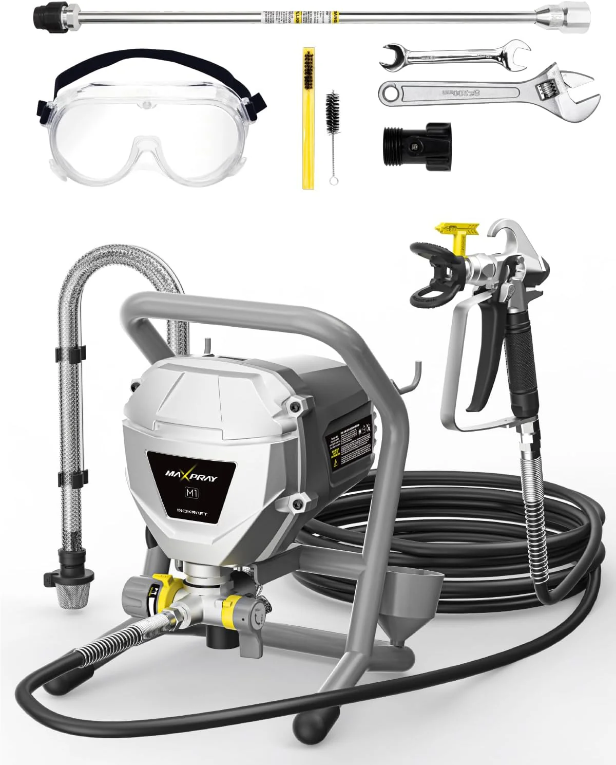 InoKraft Airless Paint Sprayer, Gray, 25-Feet Hose – MaXpray M1 IK01001