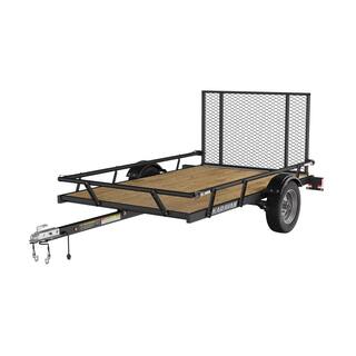 5 x 8 ft. Wood Floor Utility Trailer With Sliding Rail System – Black