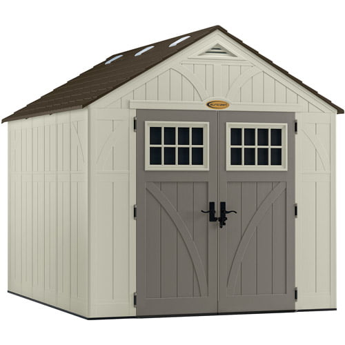 8 x 10 ft Steel-Reinforced Double-Wall Resin Storage Shed – Vanilla