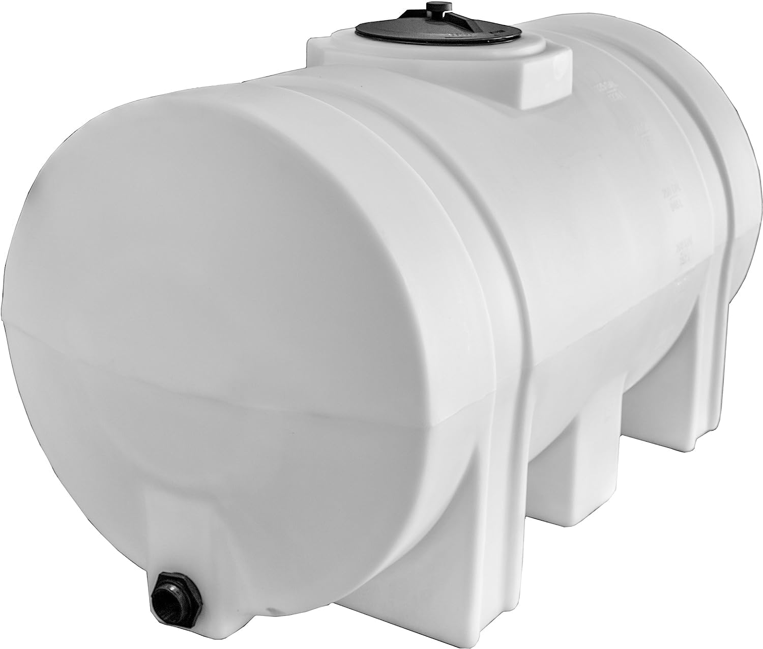 550-Gallon Horizontal Polyethylene Water Tank With Legs – 5-1/2 in Fill Cap, 2 in NPT Outlet