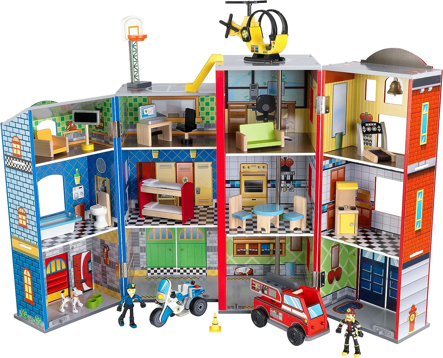 Wooden Kids 3-Level Play Set With 26 Accessories – Foldable Indoor Activity Toy
