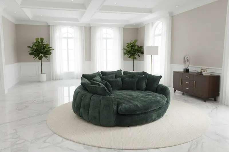 Oversized Double Loaf Sofa Bed With Supportive Armrests