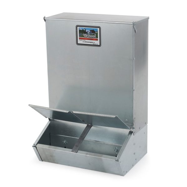 Galvanized Steel Hog Feeder 3.7 Bushel, 2-Door, 20-Gauge, Silver