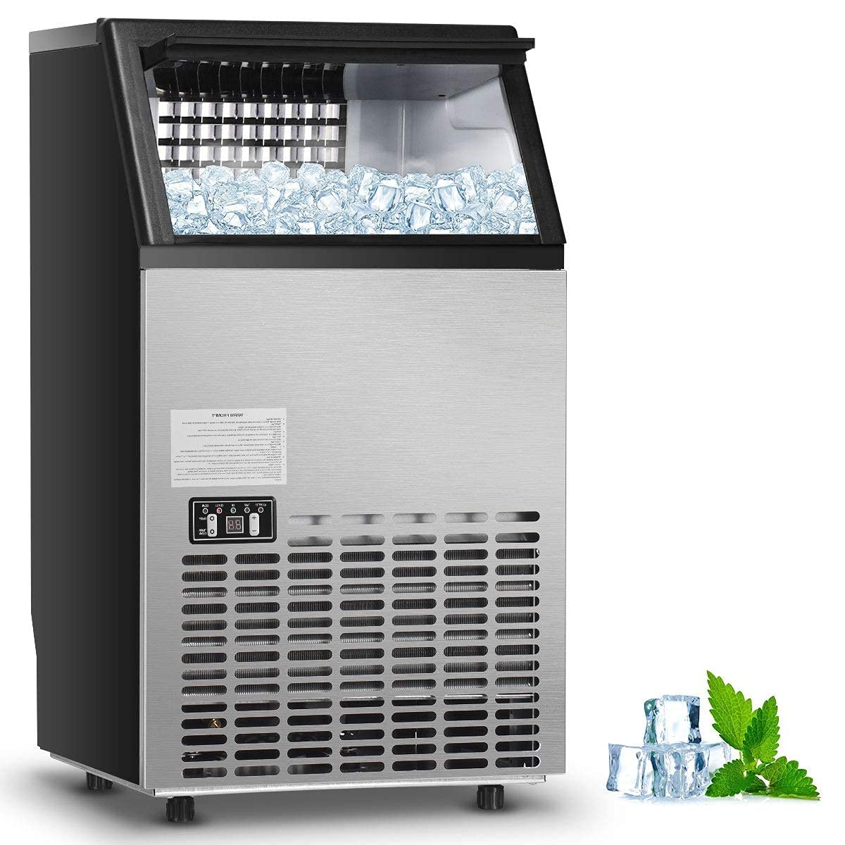 Commercial Built-In Ice Maker – Stainless Steel, 33 LBS Storage Capacity