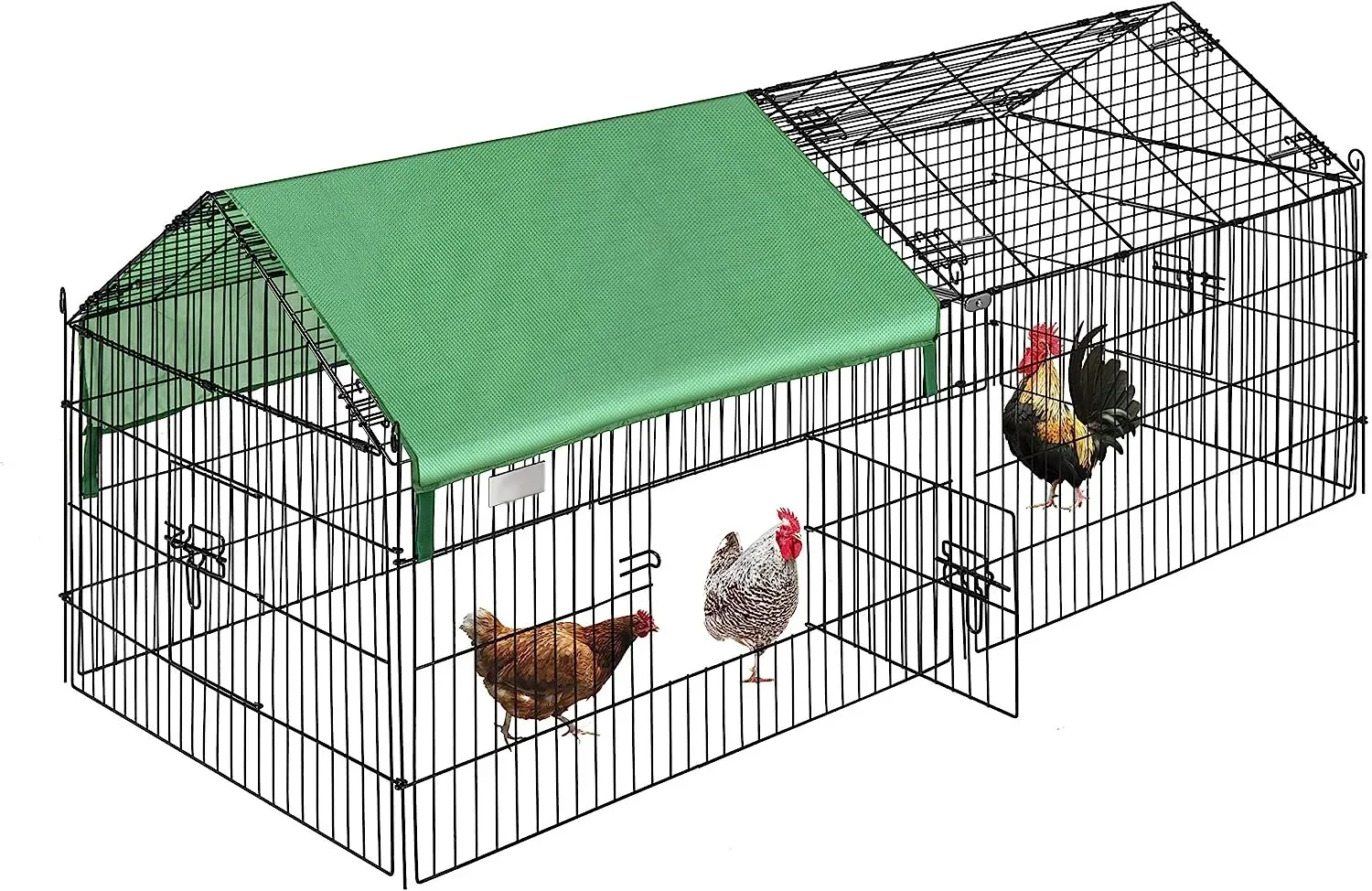 SPECSTAR Large Metal Chicken Coop Cage 71.2in x 29.5in x 29.5in – Green