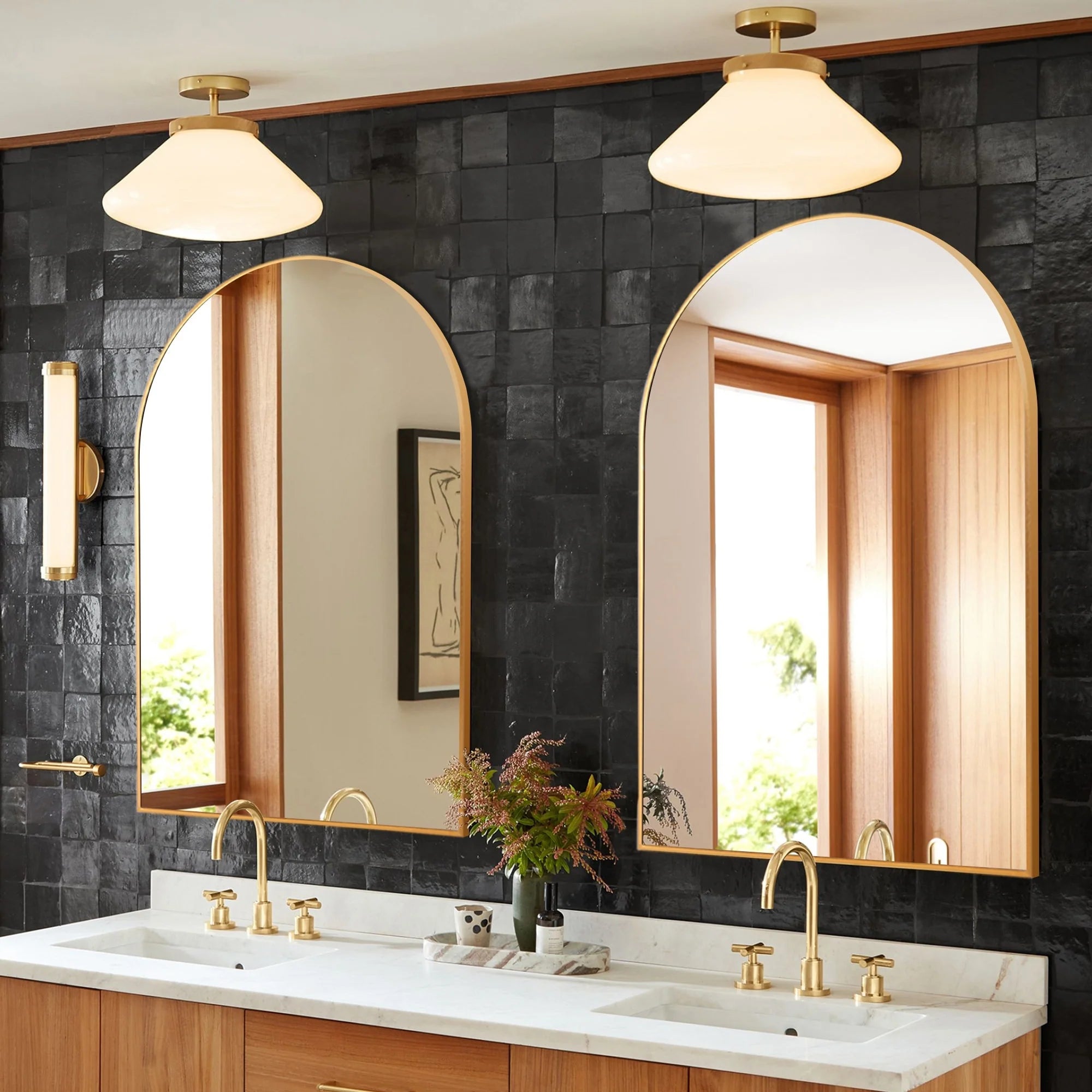 Arched Bathroom Vanity Mirrors, 2 Pack, 36×24 Inch