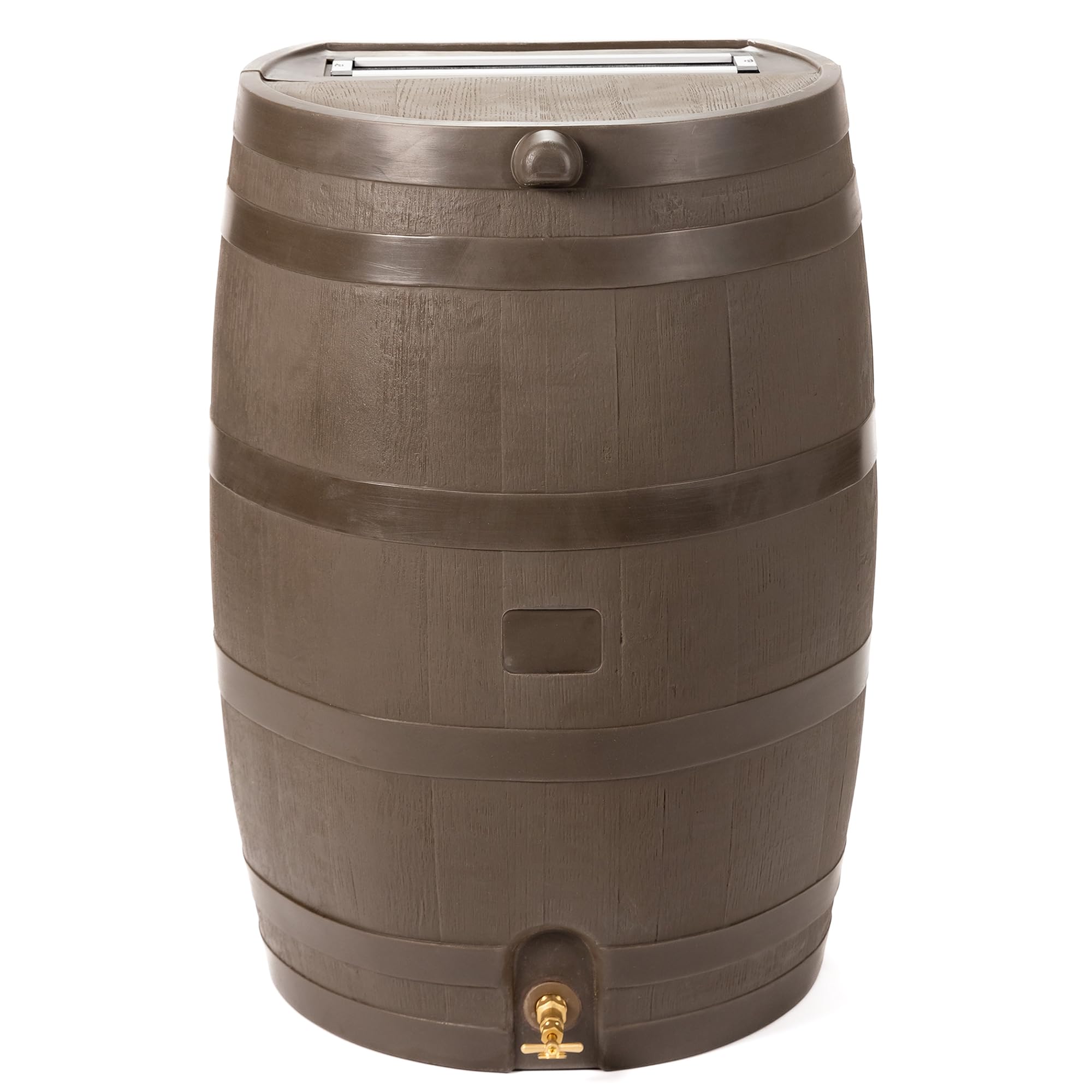 50 Gallon Rain Barrel With Brass Spigot And Flat-Back Design