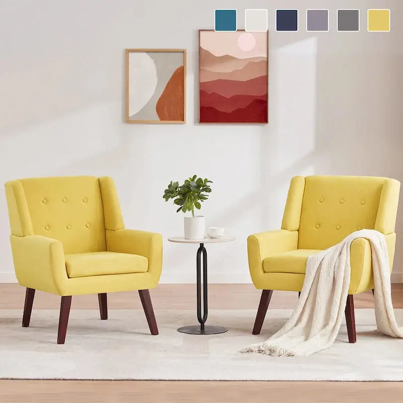 HUIMO Tufted Upholstered Accent Chair, 30 Inches Deep x 29 Inches Wide x 35 Inches High
