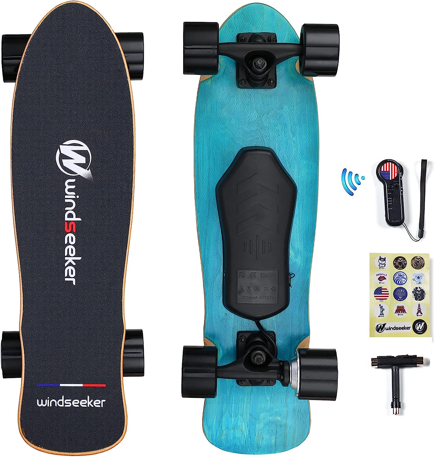 WINDSEEKER Electric Skateboard With Remote Control, 350W, 3 Speeds – H2S-2