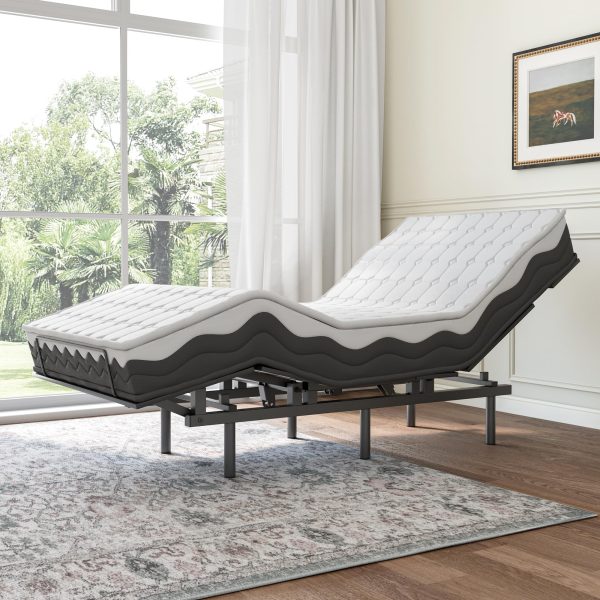 Twin Adjustable Bed Frame With Wireless Remote, 75L x 39W x 18.89H – Black