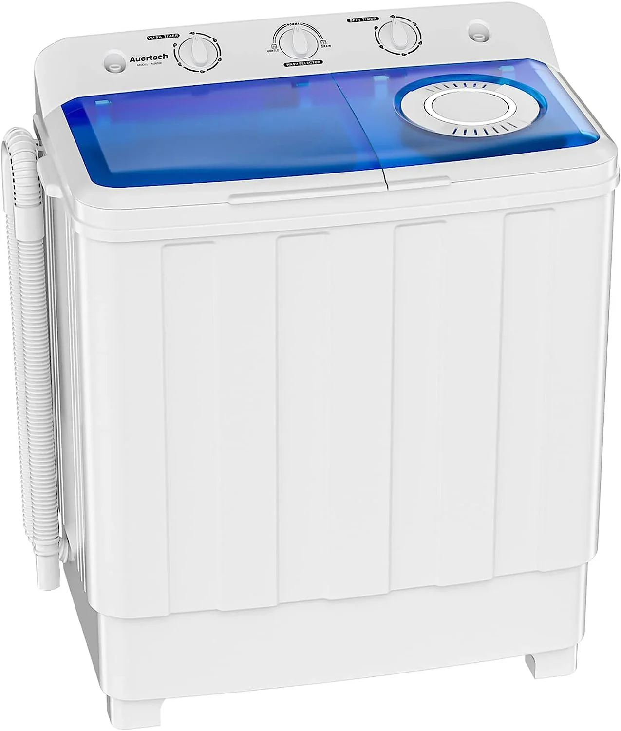 Auertech Portable Twin Tub Washing Machine, 28lbs – 1300 RPM