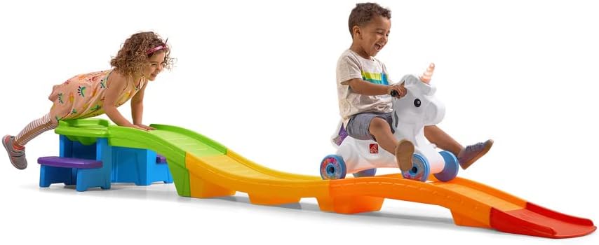 Step2 Unicorn Up & Down Roller Coaster Ride-On Toy, Multicolor, Ages 2-5 Years, 50 lb. Max Weight – 493799