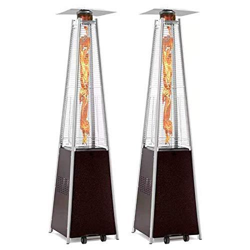 Hampton Bay Pyramid Outdoor Propane Patio Heaters, 2-Set, 42,000 BTU – Brown