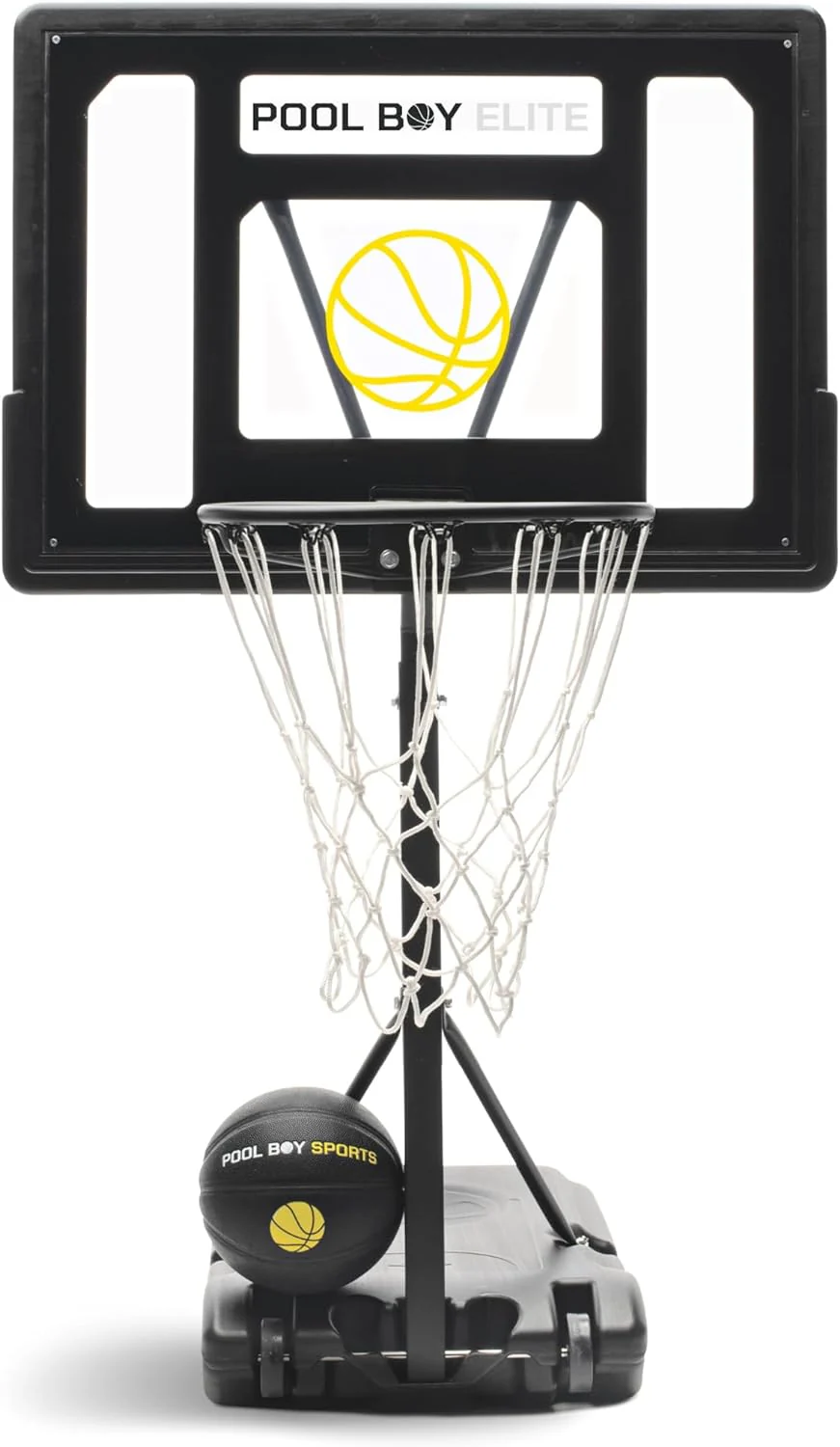 POOL BOY SPORTS Poolside Basketball Hoop With Composite Leather Basketball, Air Pump And Tools – Pool Boy Elite