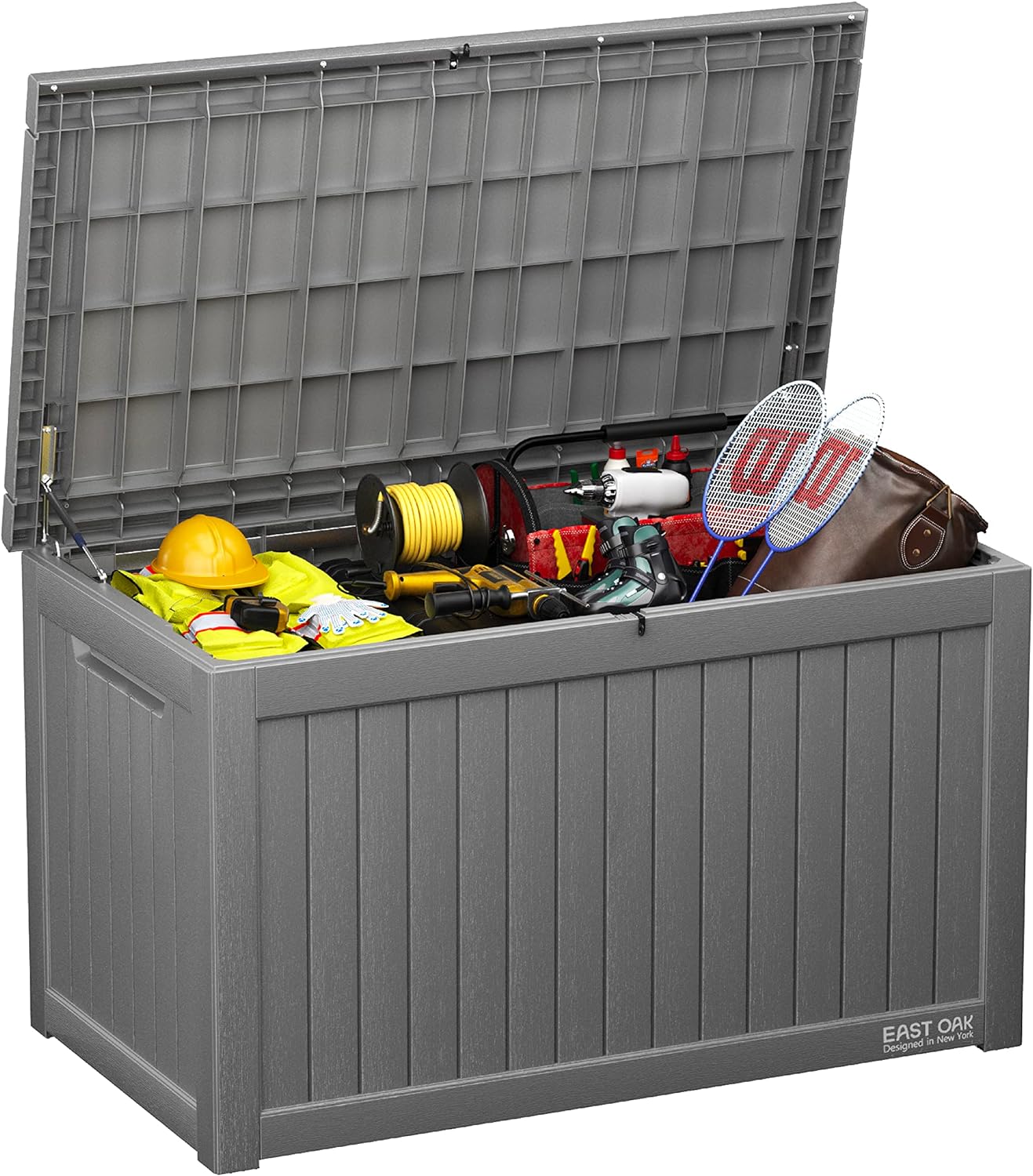 EAST OAK 230 Gallon Resin Deck Box, Grey – DB23005