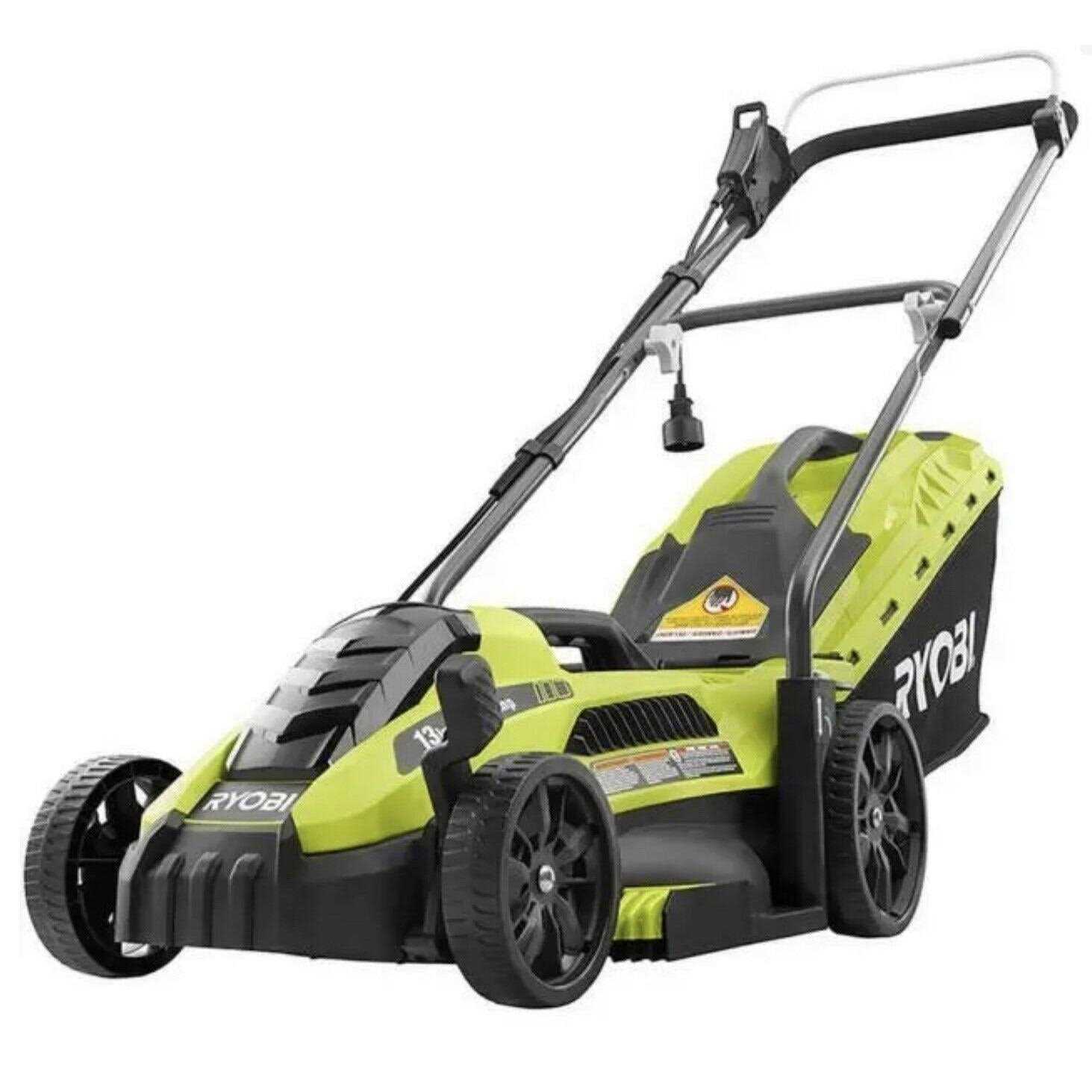 RYOBI 13 in. 11 Amp Corded Electric Walk-Behind Push Mower – RYAC130-S