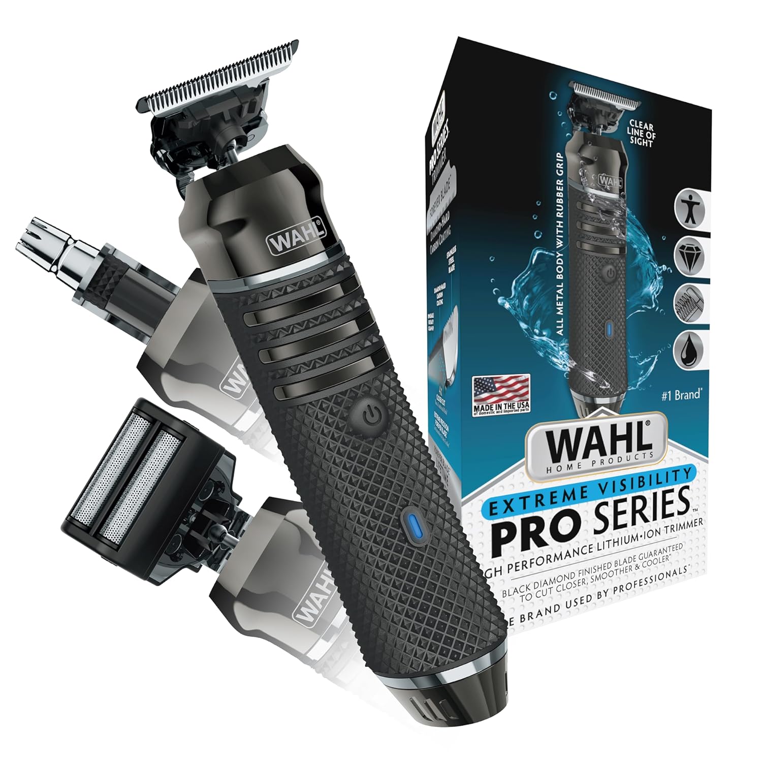 Wahl USA Pro Series High Visibility Skeleton Beard Trimmer, Lithium-Ion Cordless USB Rechargeable – 3026018