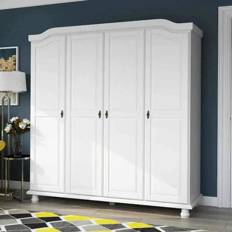 Palace Imports Kyle 4-Door Solid Wood Armoire, 72.25w x 76.5h x 22.25d – Kyle