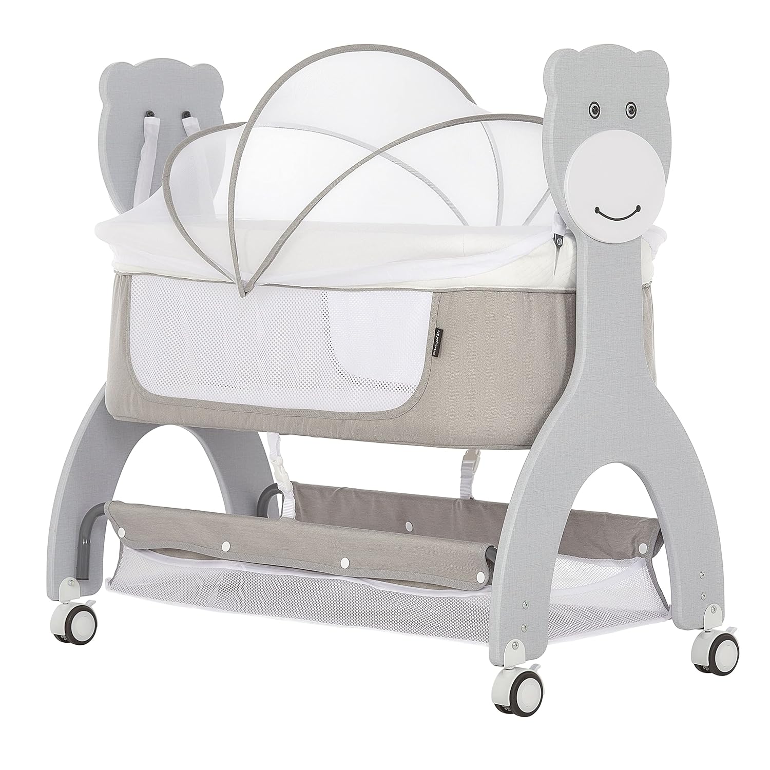 Dream On Me Cub Portable Rolling Baby Bassinet – Grey