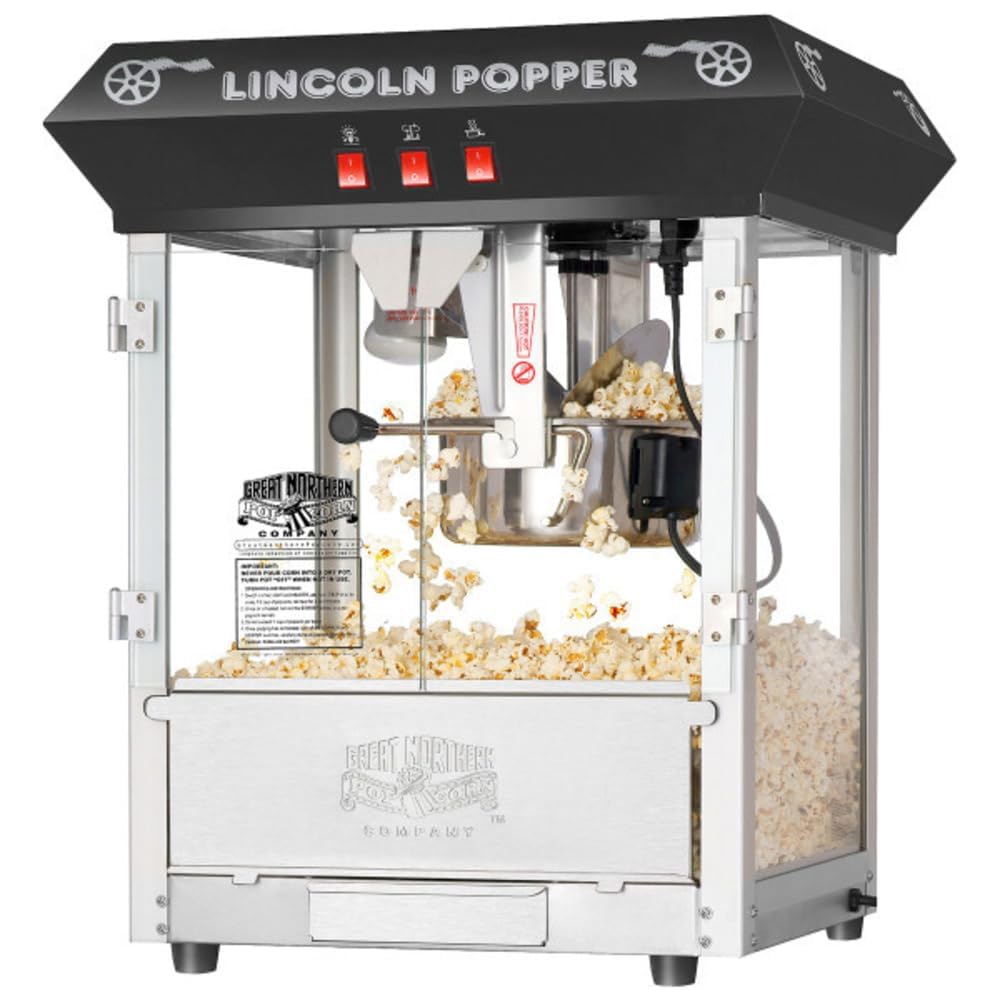 Great Northern Popcorn Commercial Popcorn Machine, 8 oz, Black – Lincoln