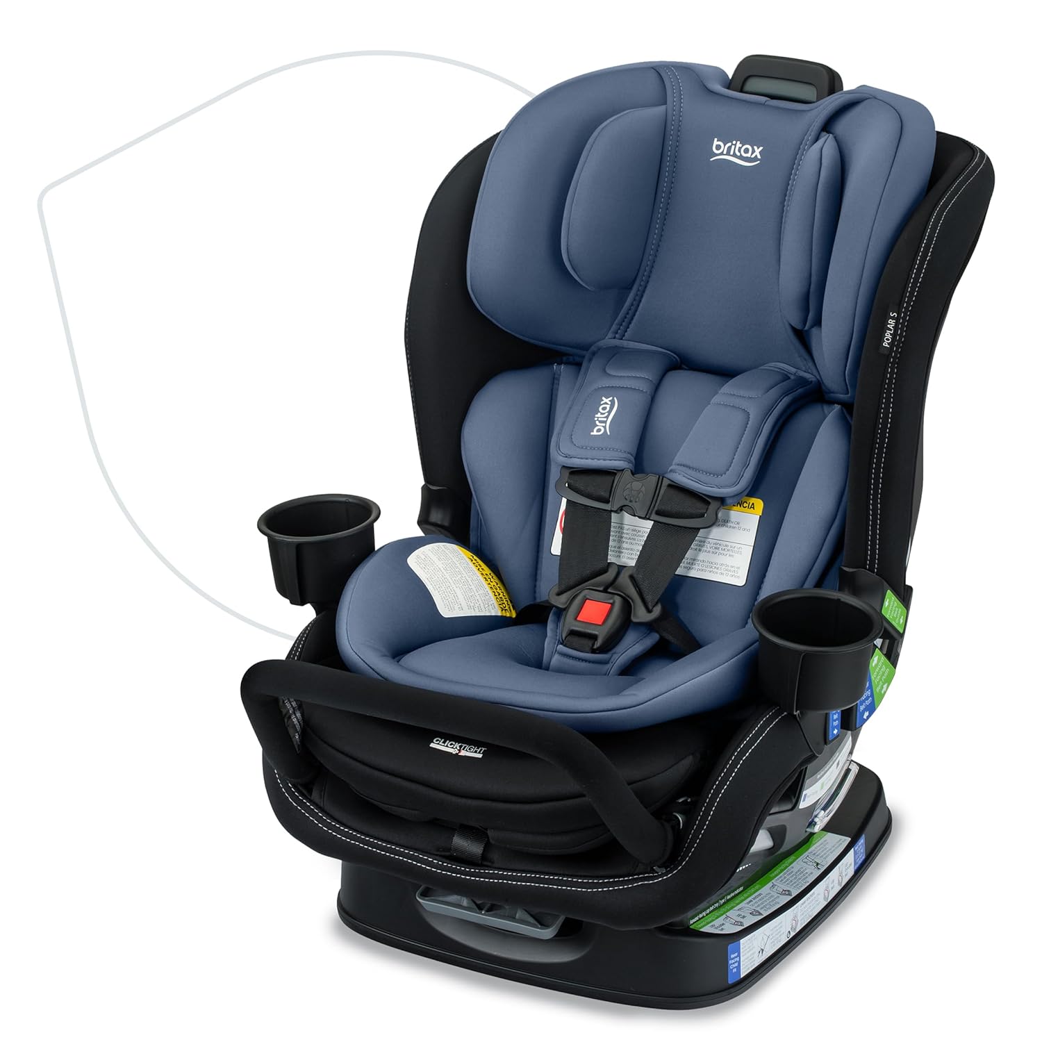 Britax Poplar S 2-in-1 Convertible Car Seat, Arctic Onyx, 17-inch – Poplar S