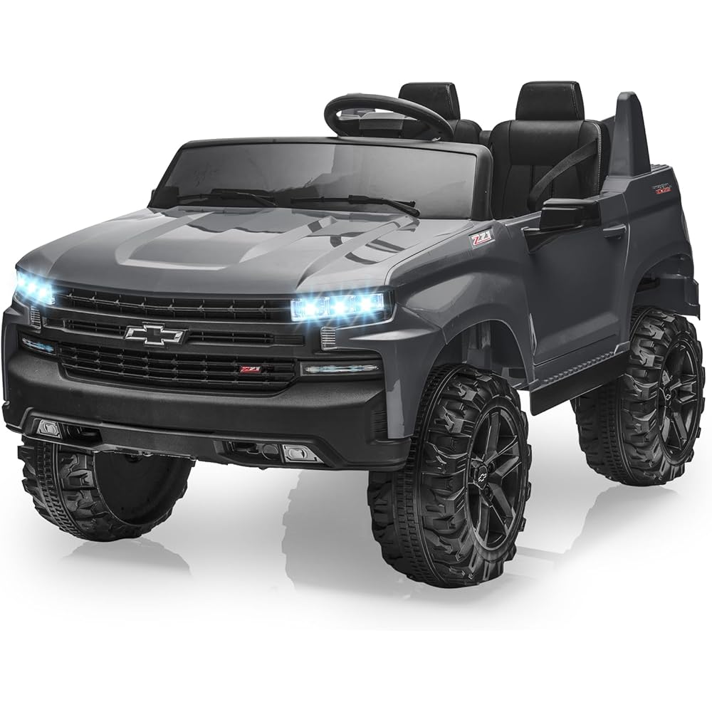 Jojoka Chevrolet Silverado 24V 2-Seater Kids Ride-On Truck – Gray