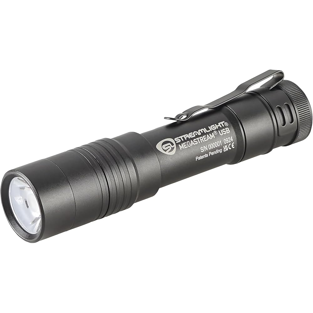 Streamlight MegaStream USB Rechargeable EDC Flashlight, 1800-Lumen, Black – 66210