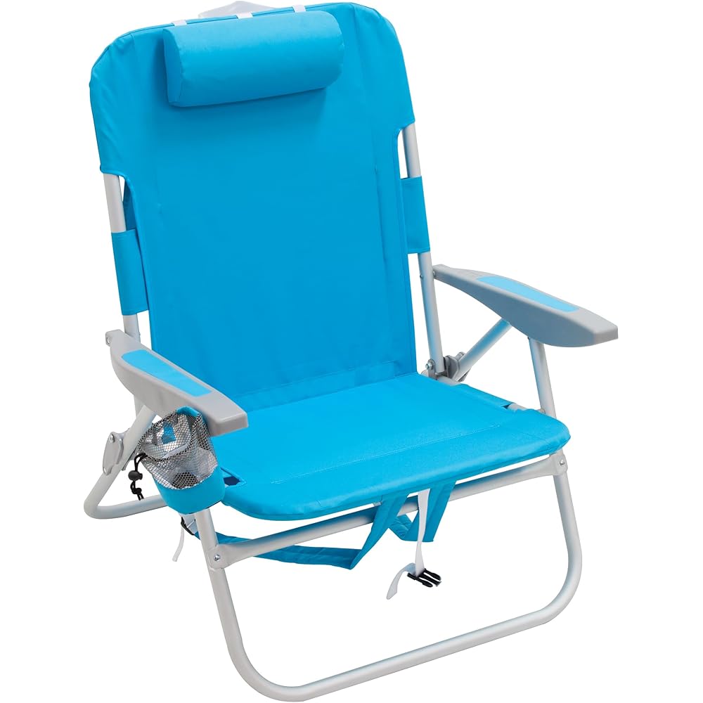 4-Position High-Seat Folding Backpack Beach Chair – 13-Inch Seat Clearance