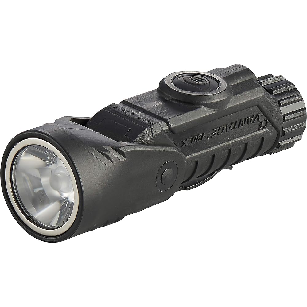 Streamlight Vantage 180 X Helmet-Mounted Right-Angle Firefighter Flashlight With Helmet Bracket, Black – 88903