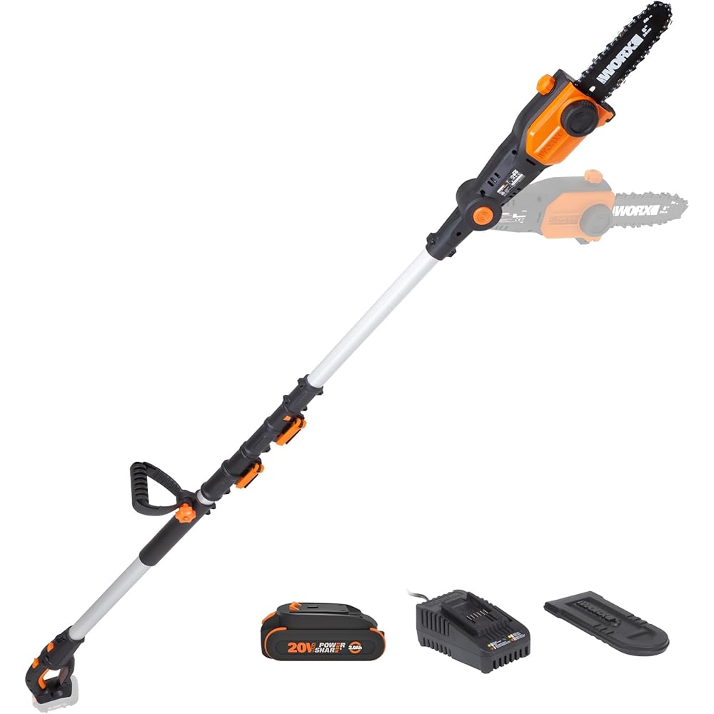 WORX Nitro 20V 8-inch Cordless Pole Chainsaw With 2.0 Ah Battery And Charger – WG349