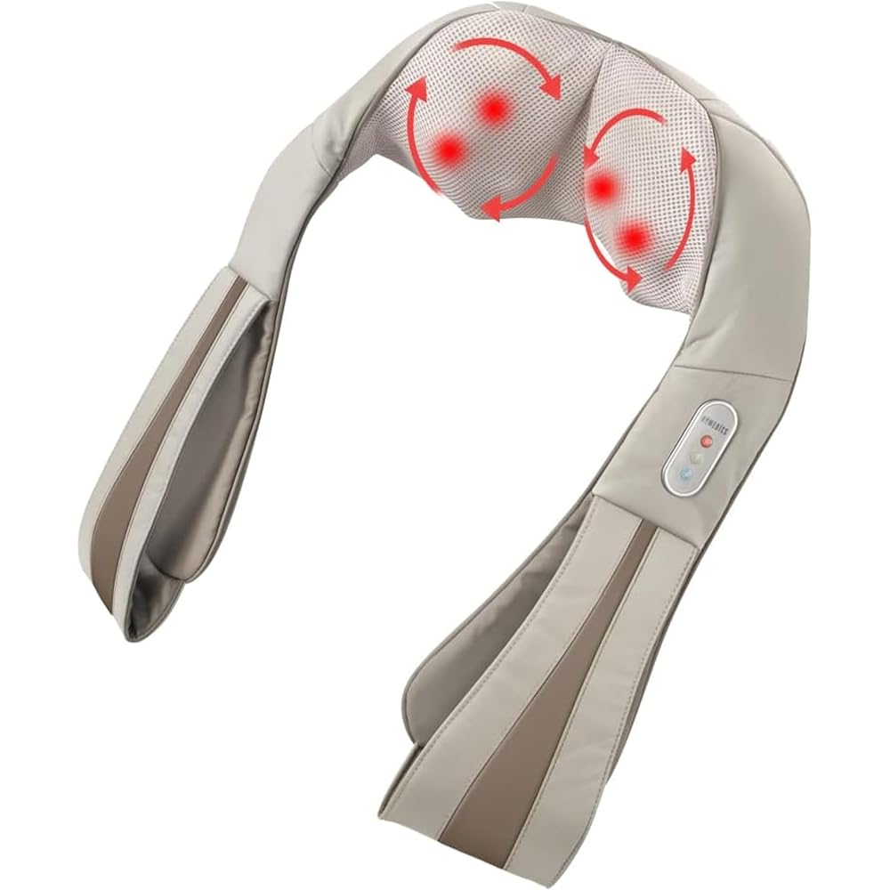 HoMedics Shiatsu Deluxe Neck & Shoulder Massager With Heat, 3 Speeds, Beige – Thera-P
