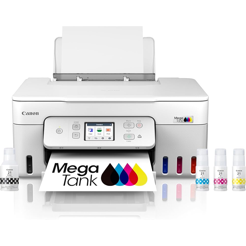 Canon MegaTank G3290 Wireless All-In-One Inkjet Printer, White – PIXMA G3290 WH
