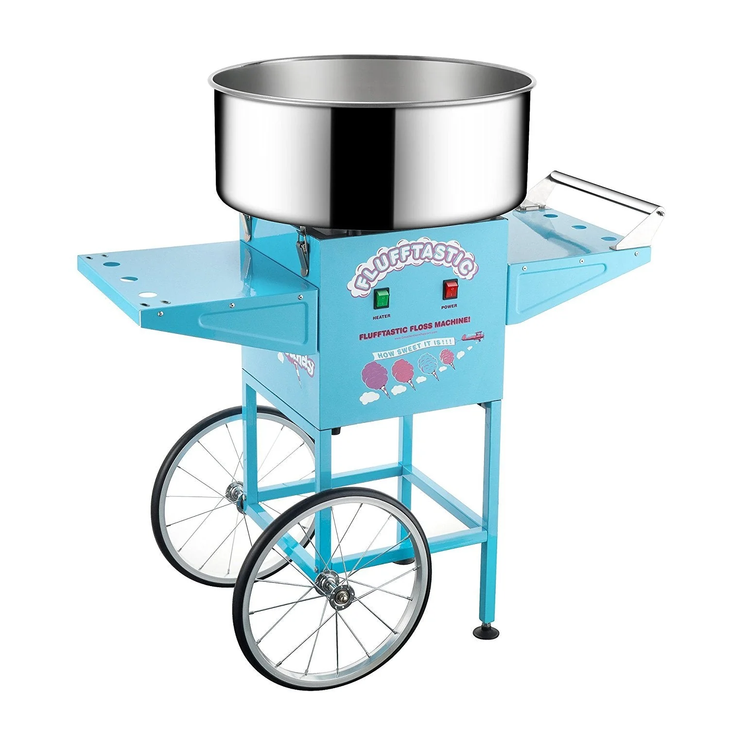 Great Northern Popcorn Cotton Candy Machine With Cart, 21 Diameter, 6 Cones – 6315