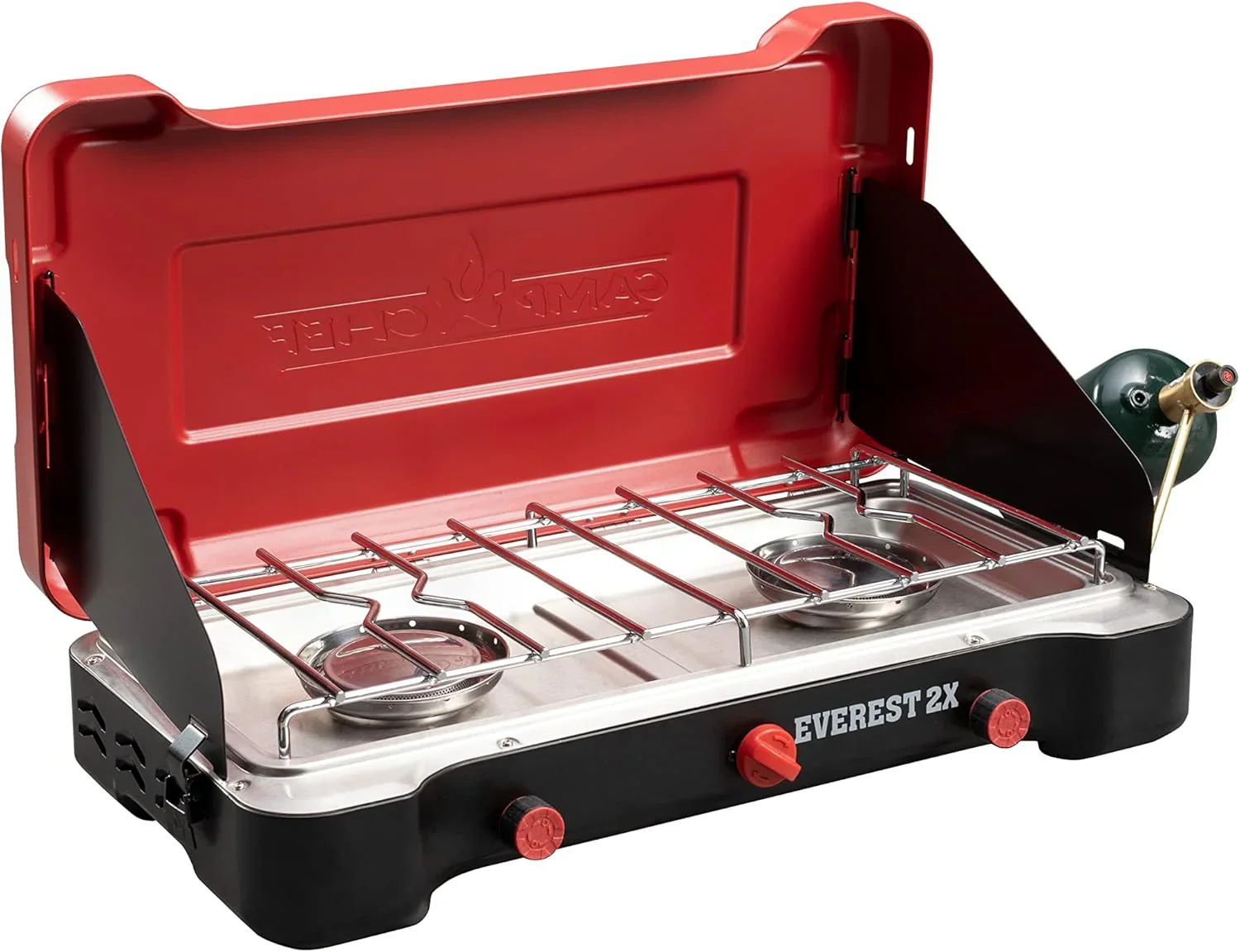 Camp Chef Mountain Series Everest 2X Two-Burner Camp Stove – 20,000 BTU, 215 Sq In