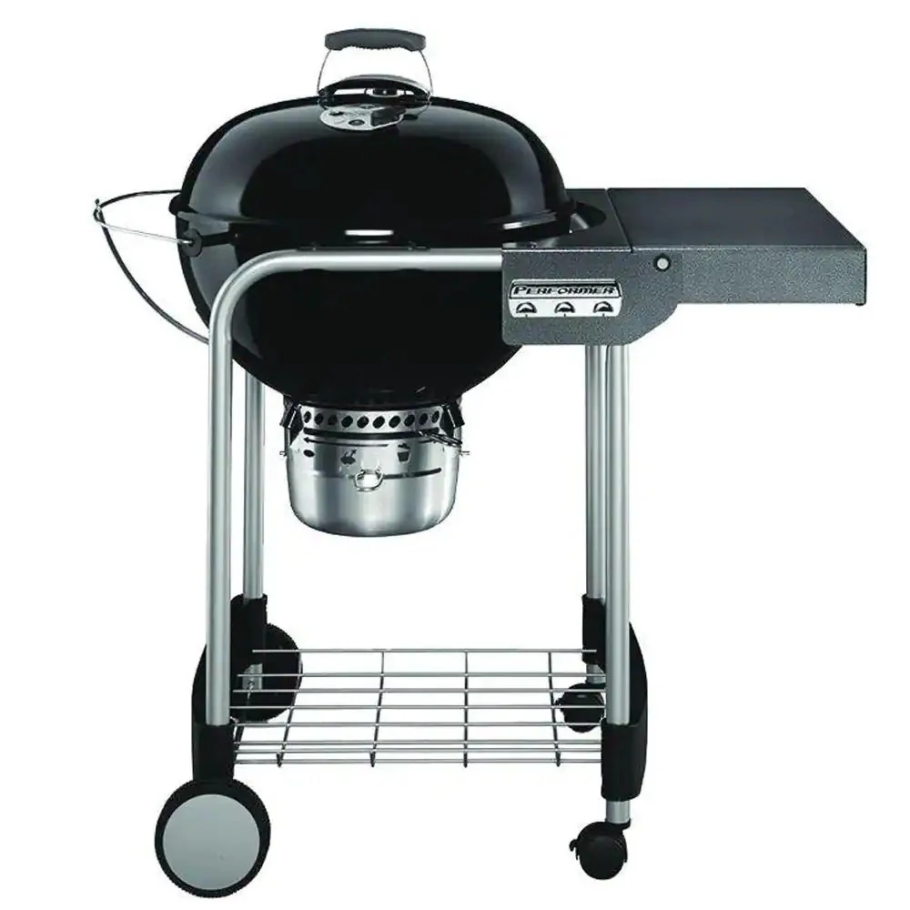 Performer 22 in. Charcoal Grill, Black, Built-In Thermometer And Storage Rack
