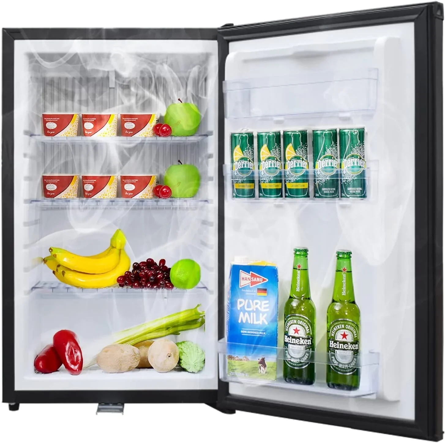 Smad Portable Absorption Mini Fridge 1.7 Cu Ft With Lock, Reversible Door, AC 110V And DC12V