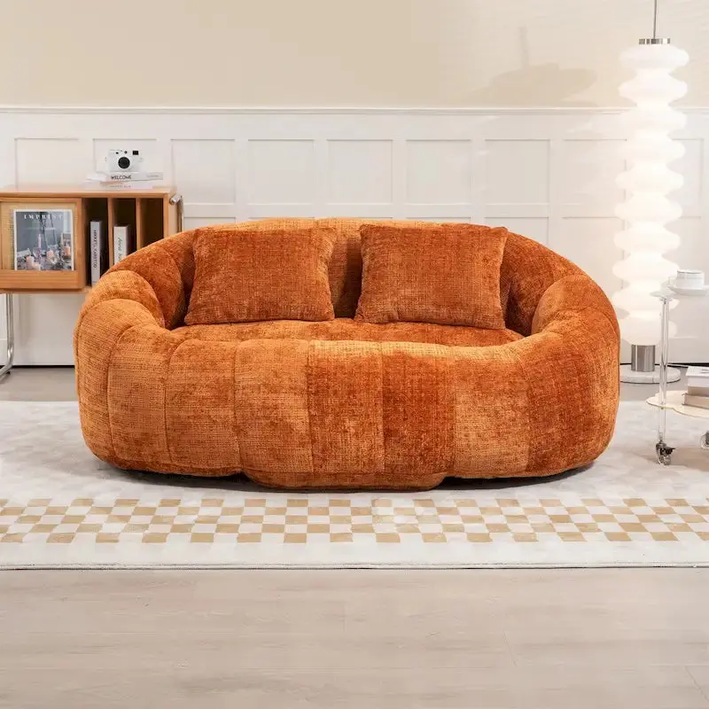 Adult-Sized Multi-Hue Bean Bag Lounge Chair, 43in L x 35in W x 31in H