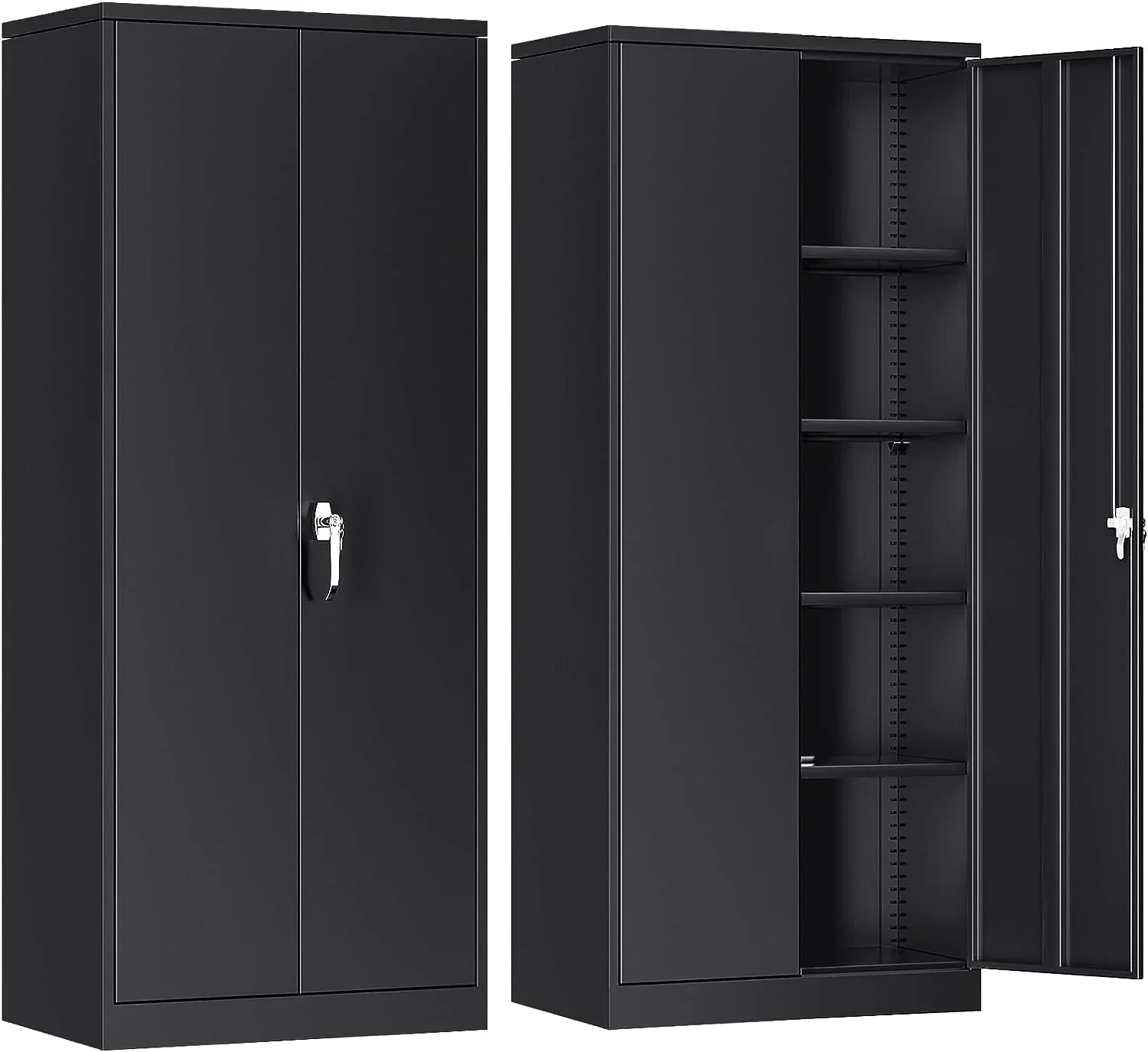 Atripark Metal Storage Cabinet With Lock, 72in Lockable Garage Tool Cabinet With Doors