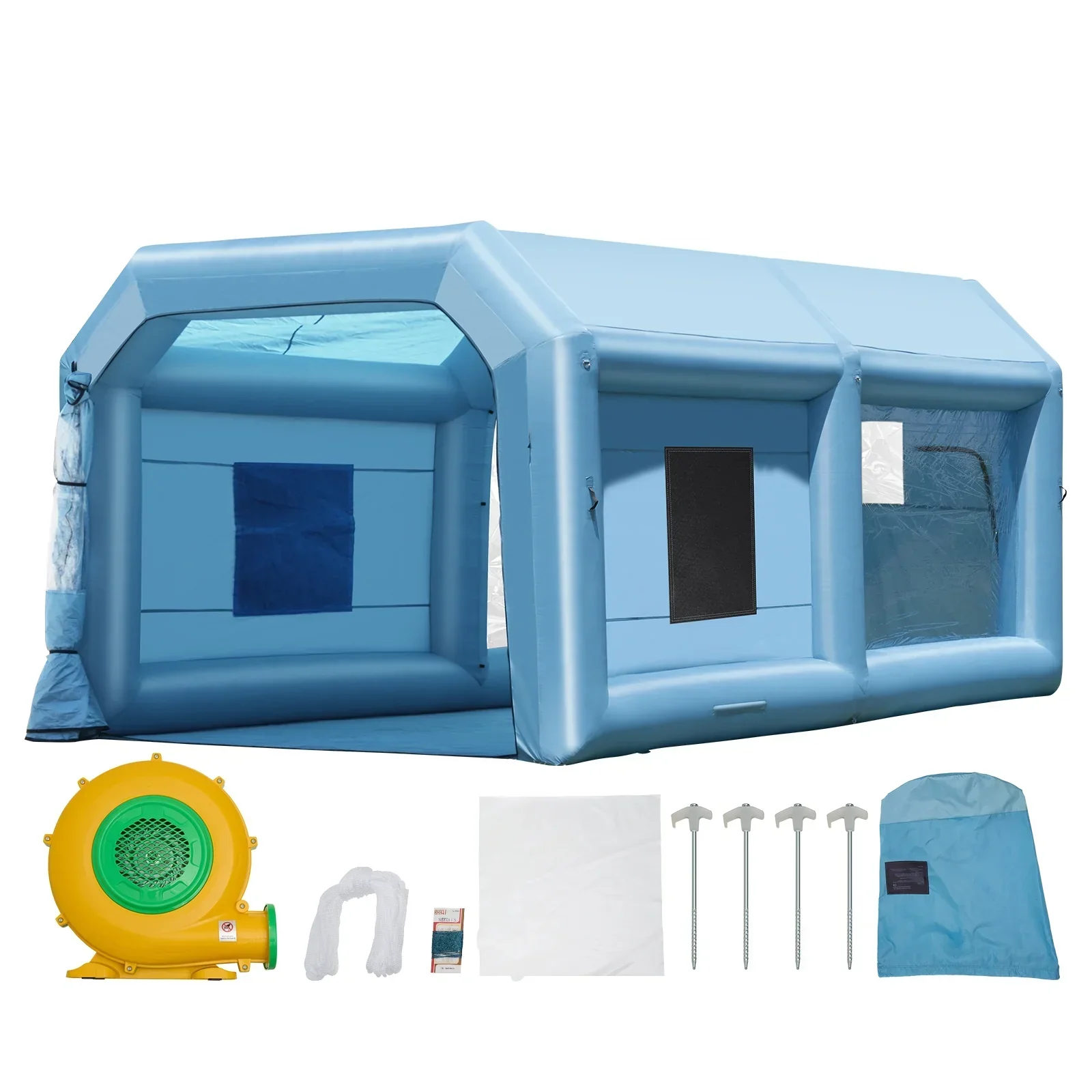 SKYSHALO Portable Spray Shelter, 21×13.5×9.8 ft With 1100W Blower And Filtration System