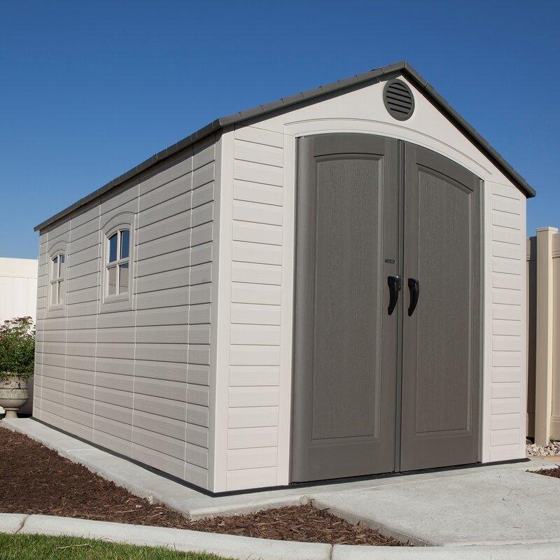 Lifetime Plastic Storage Shed 8 ft. W x 15 ft. D, Desert Sand – 60075