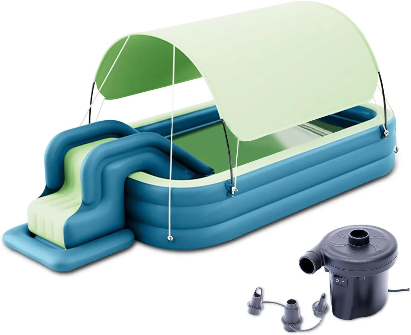 Ergocar Inflatable Swimming Pool With Water Slide And Awning – 2.1 Meters, Three Layers