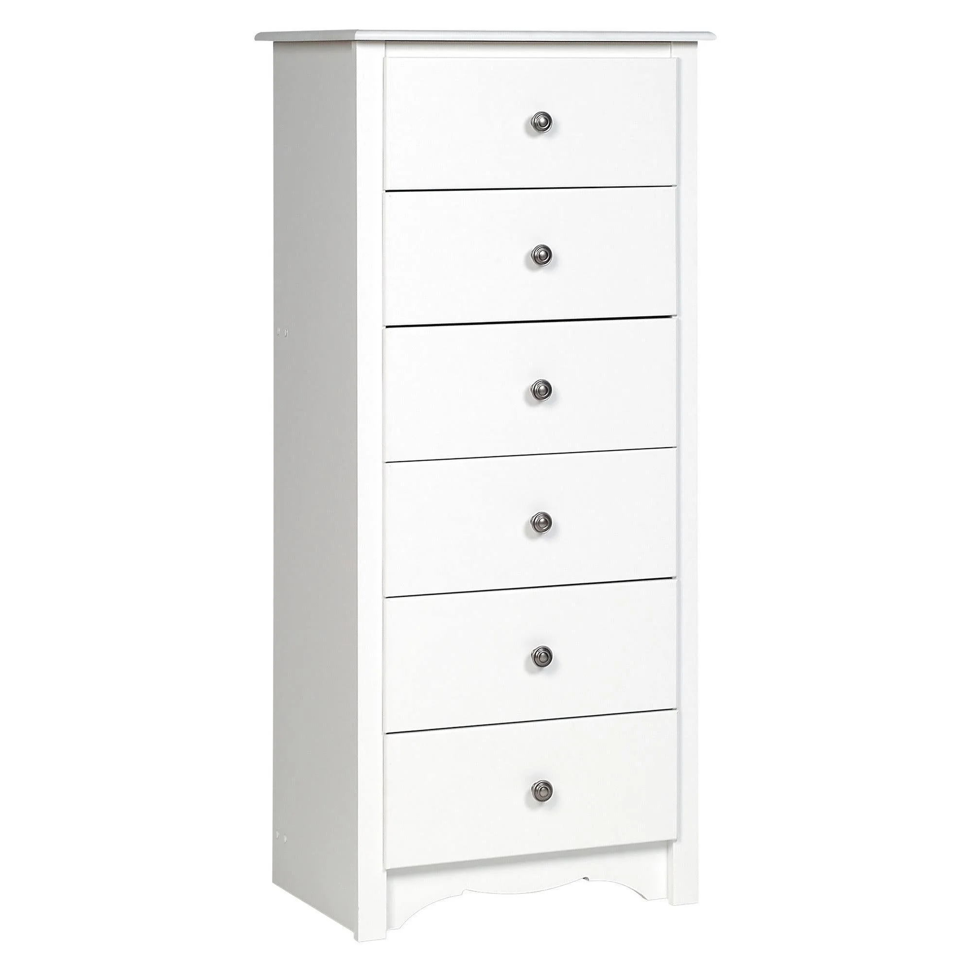 6-Drawer Chest, White, 53.25in H x 23.25in W x 16in D – Prp1070