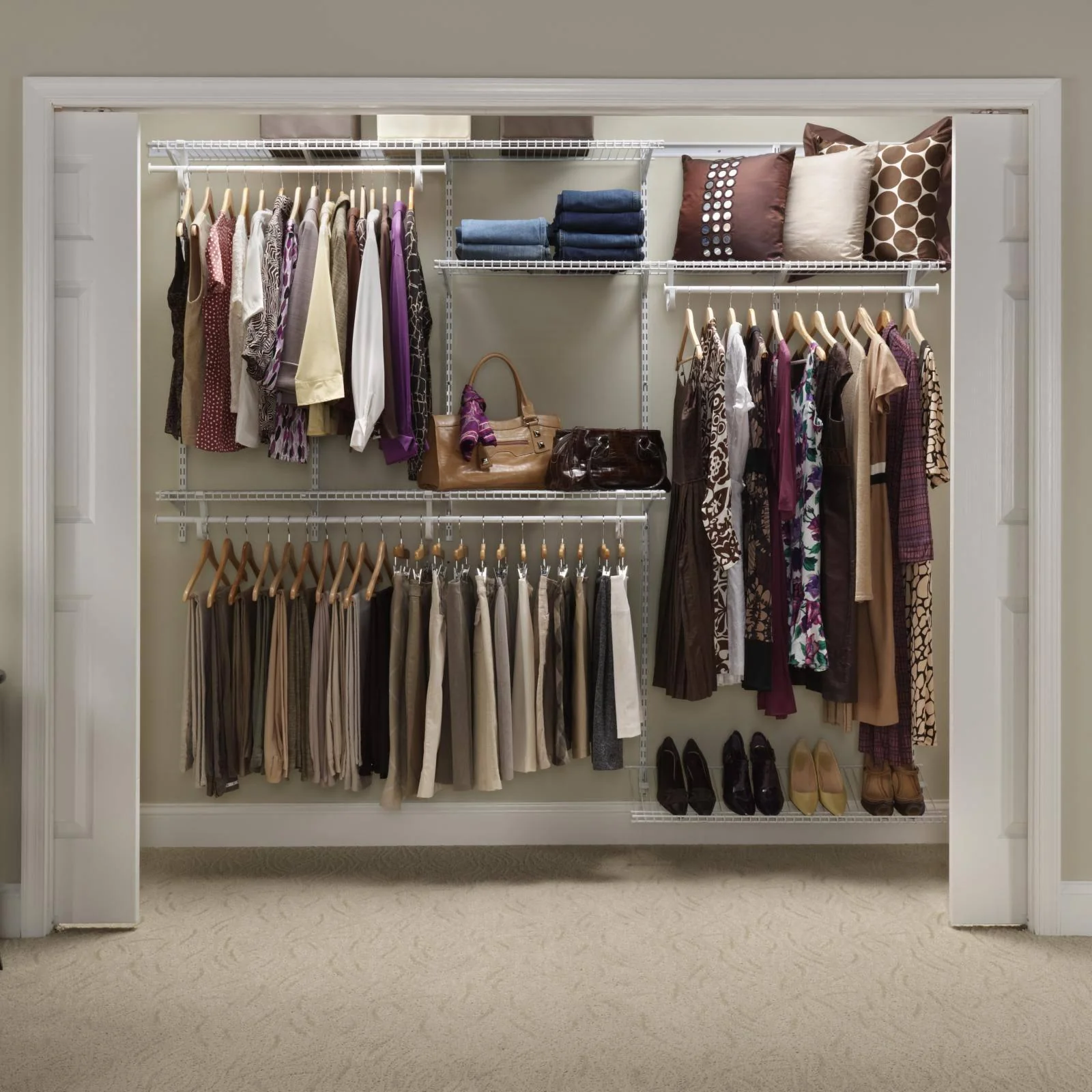 ShelfTrack Adjustable Closet Organizer Kit, White – 22875