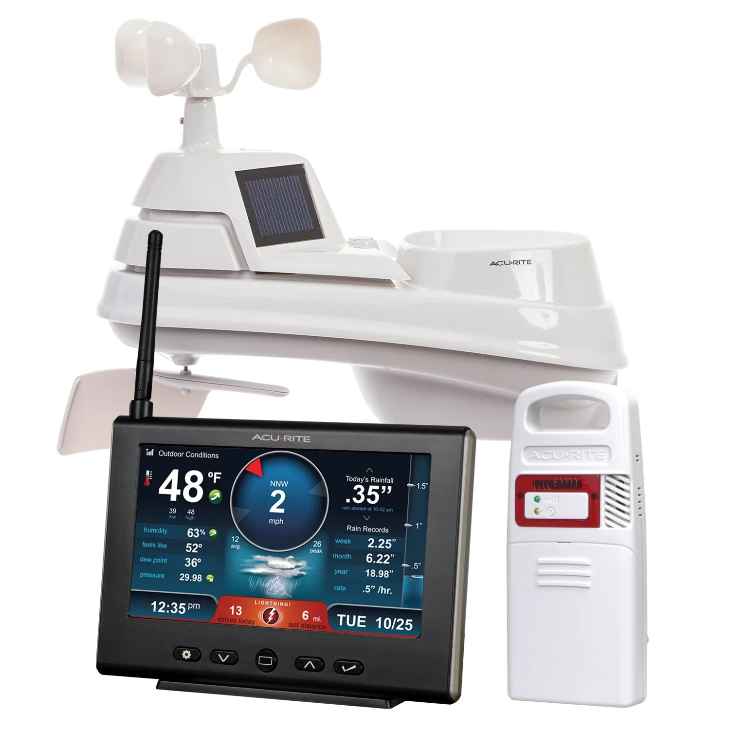 AcuRite Pro Weather Station With HD Display, Lightning Detector And 5-In-1 Wireless Sensor – 01024M