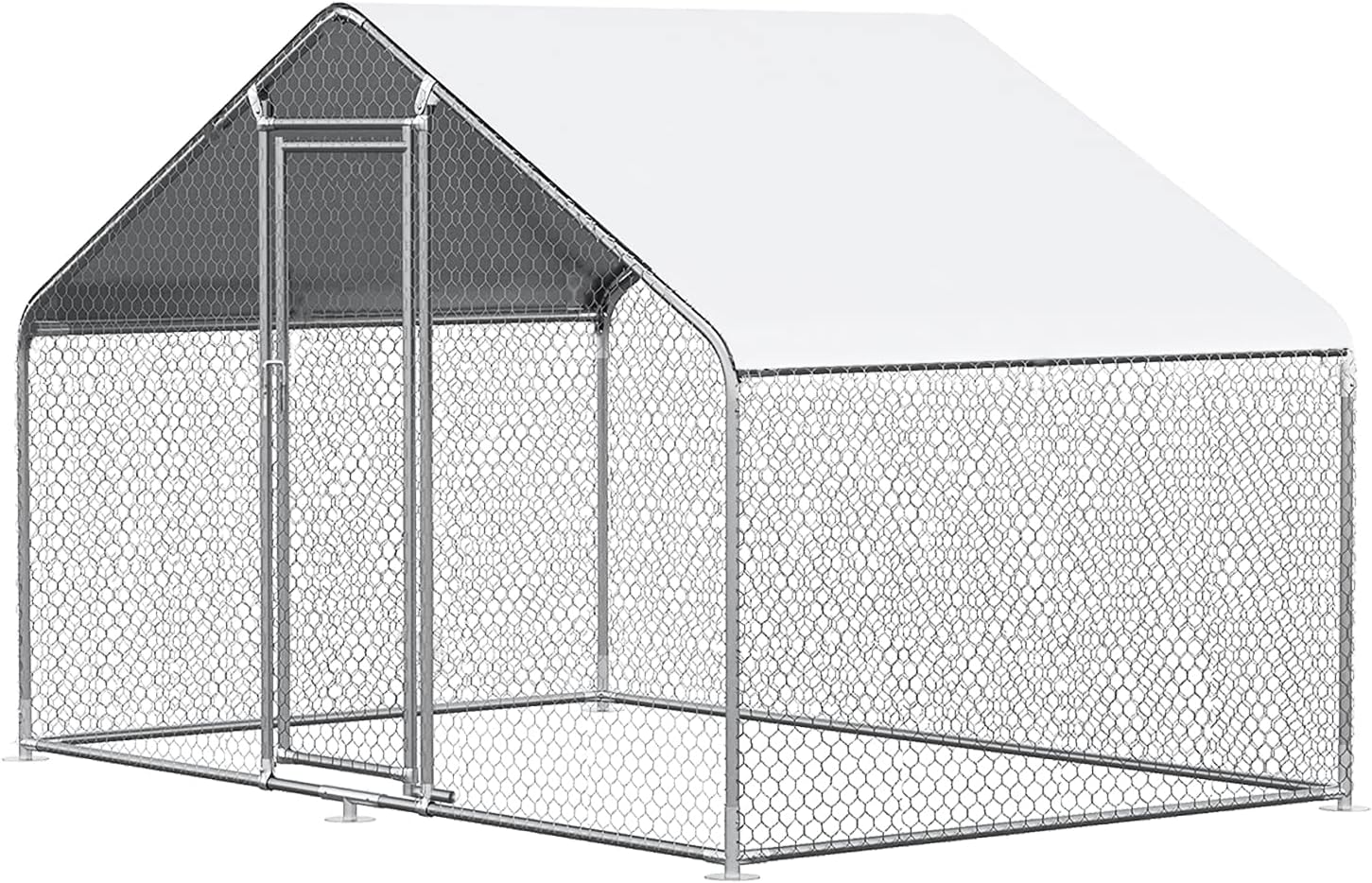 Large Metal Chicken Coop Poultry Cage for 6/10 Chickens, 9.8′ L x 6.5′ W x 6.5′ H